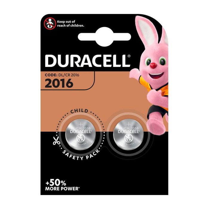Duracell Pila Botón Litio CR2016 3V Ø20x1.6mm Blíster 2 Unidades