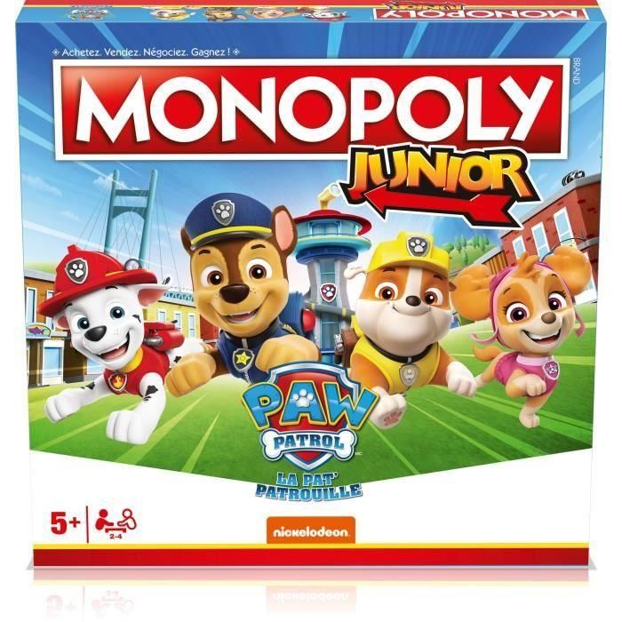 Paw Patrol Junior Monopoly - Juego de mesa - MOVIMIENTOS GANADORES - Monopoly junior con personajes de Paw Patrol.