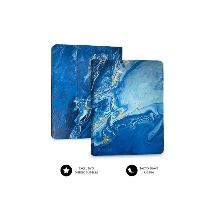 SUBBLIM funda de tablet con teclado bluetooth Keytab Pro BT Trendy Marmol Azul 3