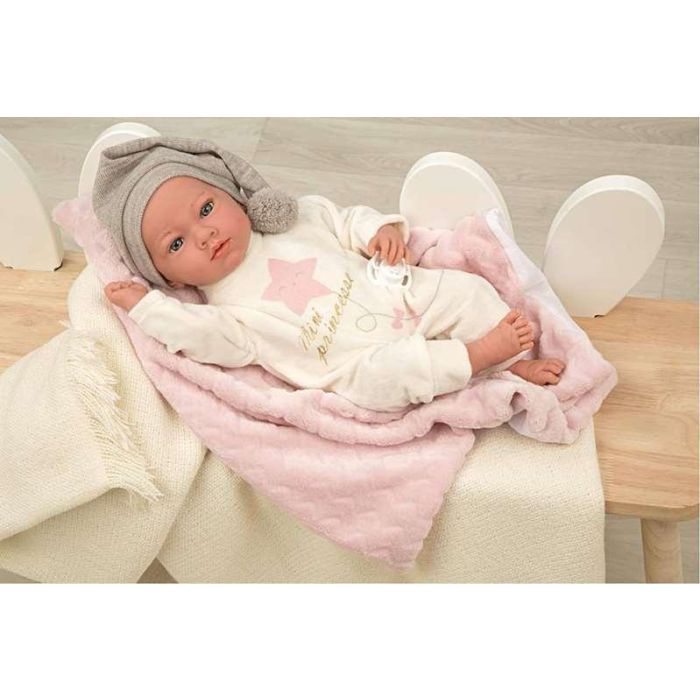 Muñeca elegance aria rosa con portabebe, incluye chupete (muñeco de peso)40 cm 2