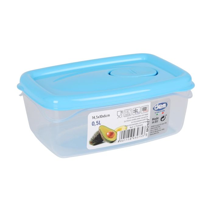 Dem Fiambrera Hermética Rectangular 0.5L para Microondas | 14.5 x 10 x 6 cm (24 Unidades) 5