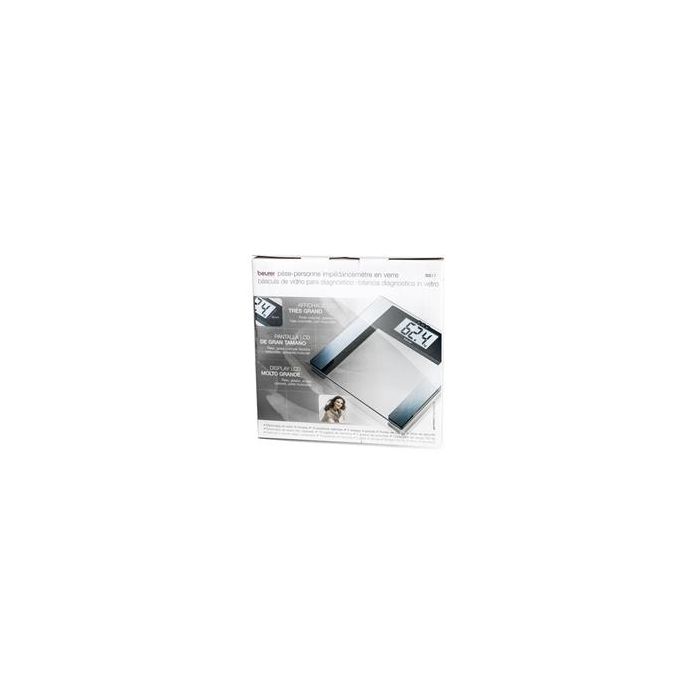 Beurer BG-17 Báscula Digital Diagnóstica de Vidrio con Pantalla LCD Extra Grande, Electrodos de Acero Inoxidable 1 Beurer BG-17 Báscula Digital Diagnóstica de Vidrio con Pantalla LCD Extra Grande, Electrodos de Acero Inoxidable 1