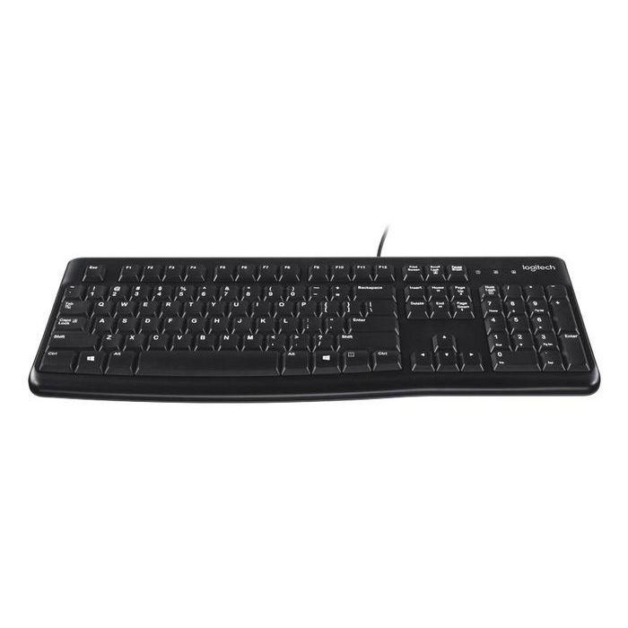 Logitech K120 Teclado USB con Cable, Diseño Duradero para Uso Escolar/Oficina, Teclas Resistentes a Limpieza y Desinfección, Caracteres Claros 1