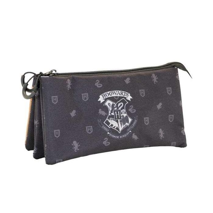 Karactermania Harry Potter Hogwarts Estuche Portatodo Triple Fan Negro 11x23x7 cm