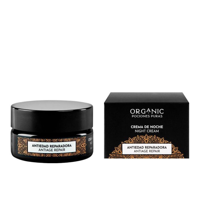 Orgánic Pociones Puras Crema de Noche Antiedad Reparadora 50 ml con Ingredientes Vegetales y AHAs