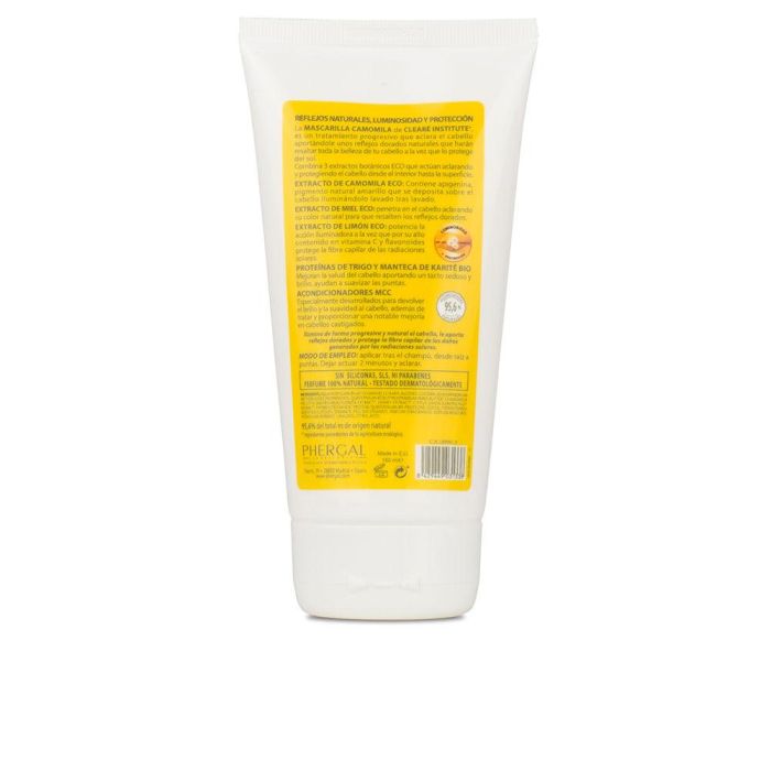 CLEARE INSTITUTE Mascarilla Camomila 150ml para Cabello Rubio y Castaño Aclara e Ilumina con Reflejos Dorados Naturales 1