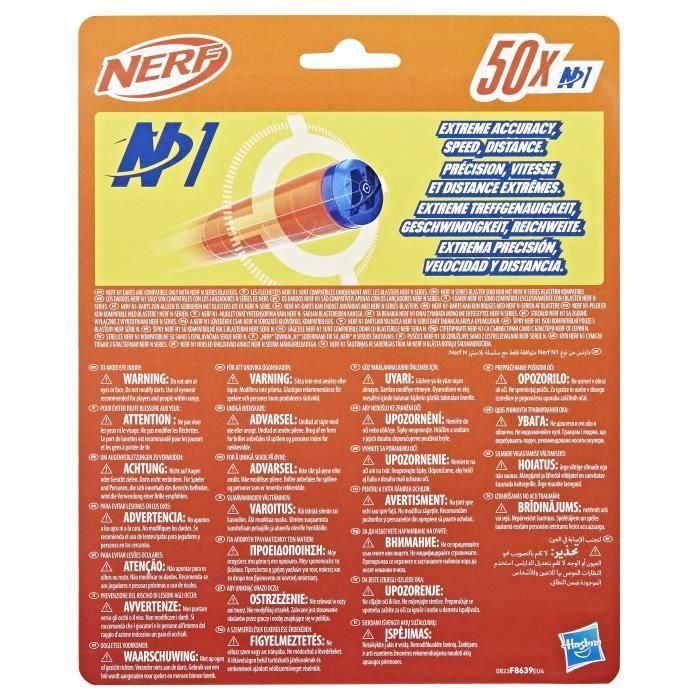 Recambio de 50 dardos Nerf N Series N1, dardos de espuma compatibles con lanzadores Nerf N Series, juguete para niños y 2