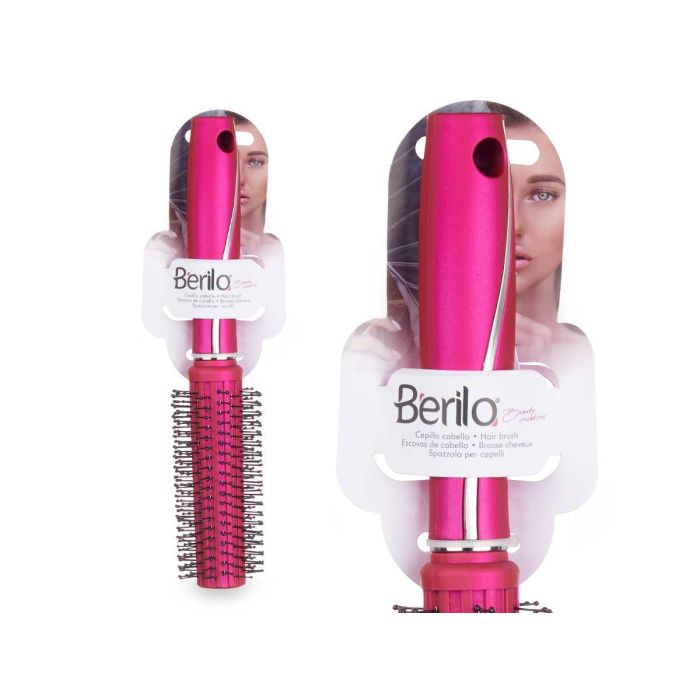 Cepillo para Cabello Rizo Fucsia Siliconado Berilo - 4x24x4 cm (24 Unidades) 2