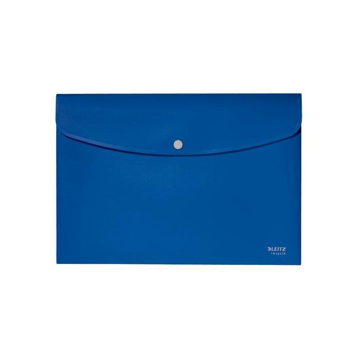 Leitz Carpeta Portadocumentos Recycle DIN A4 Polipropileno Azul con Broche - Fabricada con 80% Plástico Reciclado