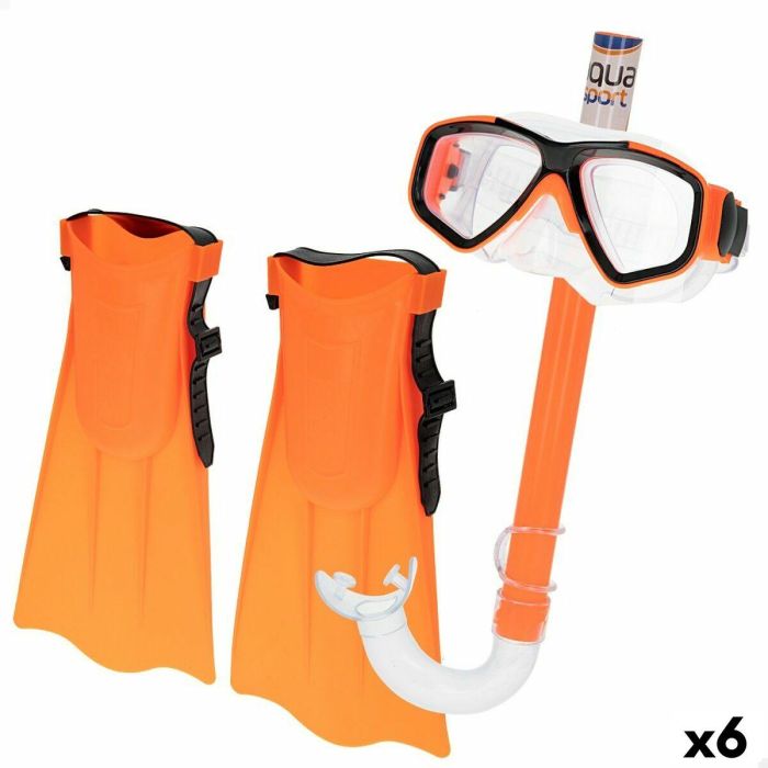 Gafas de Buceo con Tubo y Aletas Colorbaby (6 Unidades) Gafas de Buceo con Tubo y Aletas Colorbaby (6 Unidades)