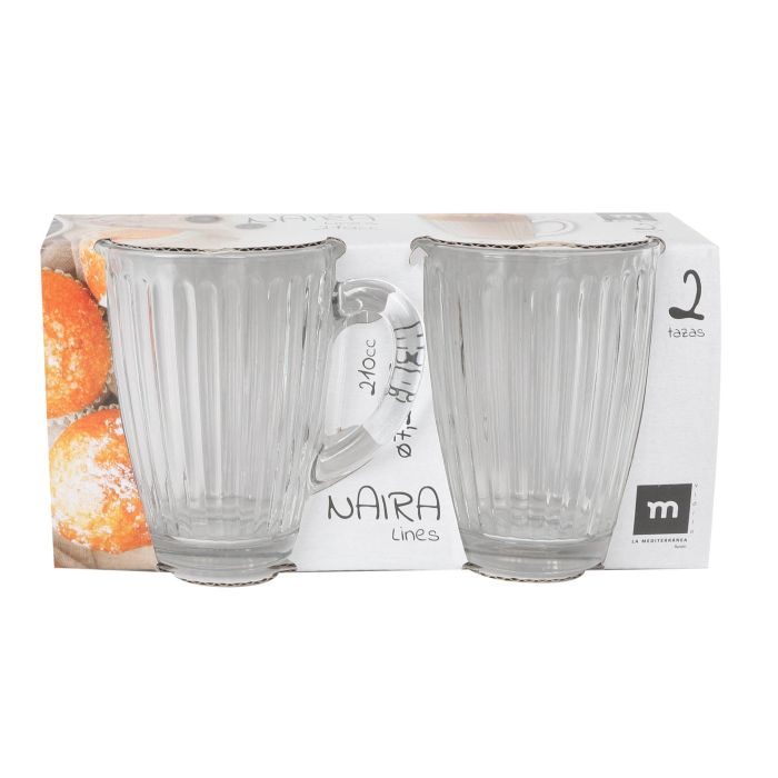 La Mediterranea Set 2 Tazas Café con Leche Lines Naira 21 cl 1