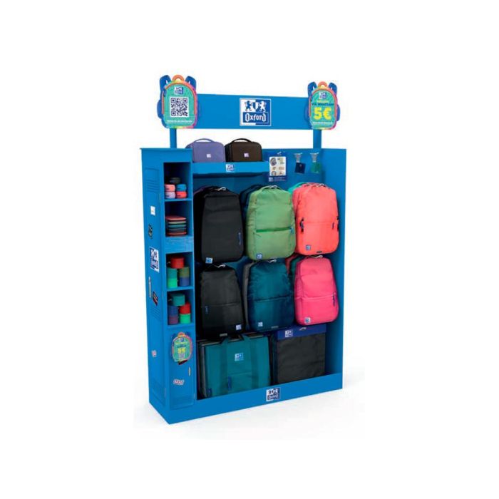 Contenido 3-3 Para Expositor Oxford Young Proof Estuches Portatodos-Saco-Bolsa Isotermica-Llaveros-Set Pins 1