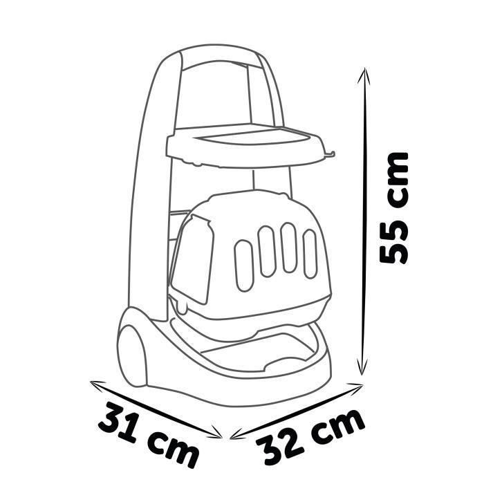 Smoby Carrito Veterinario de Juguete con Ruedas y Accesorios: Jeringa, Termómetro, Estetoscopio, Tijera para Niños 4