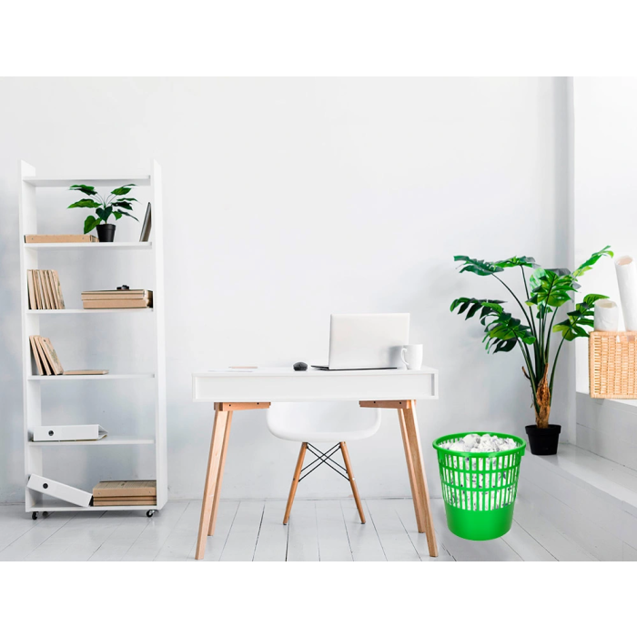 Q-connect Papelera de plástico 15 litros, rejilla color verde, 285x290 mm 2