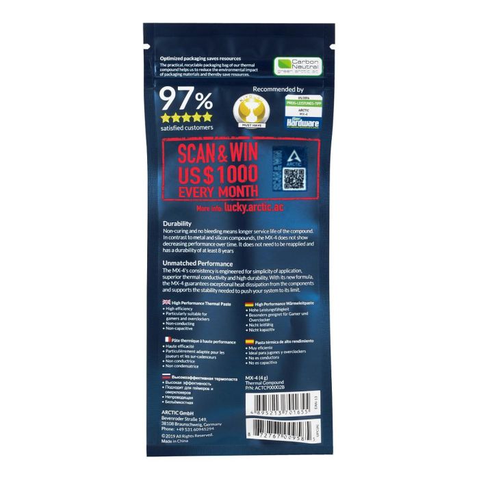 ARCTIC ACTCP00002B Pasta Térmica MX-4 4gr 2019 2