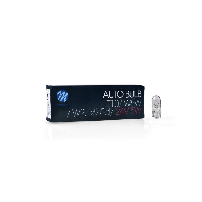M-Tech MTECZ912 Lámpara Halógena W5W T10 24V 5W Transparente, Vidrio de Cuarzo Templado, Pack de 10 Unidades M-Tech MTECZ912 Lámpara Halógena W5W T10 24V 5W Transparente, Vidrio de Cuarzo Templado, Pack de 10 Unidades