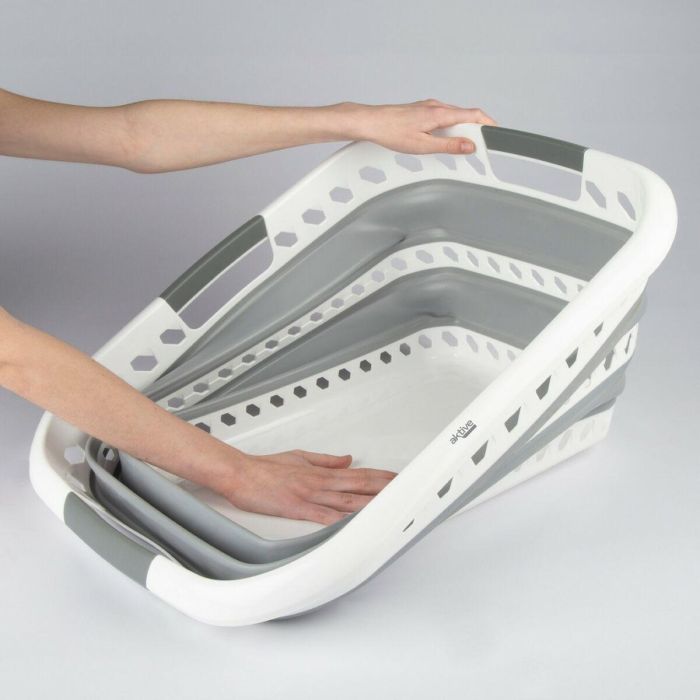 Cesta Plegable para la Ropa Aktive Polipropileno TPR 61 x 7,5 x 43 cm 61 x 28 x 43 cm (4 Unidades) 2