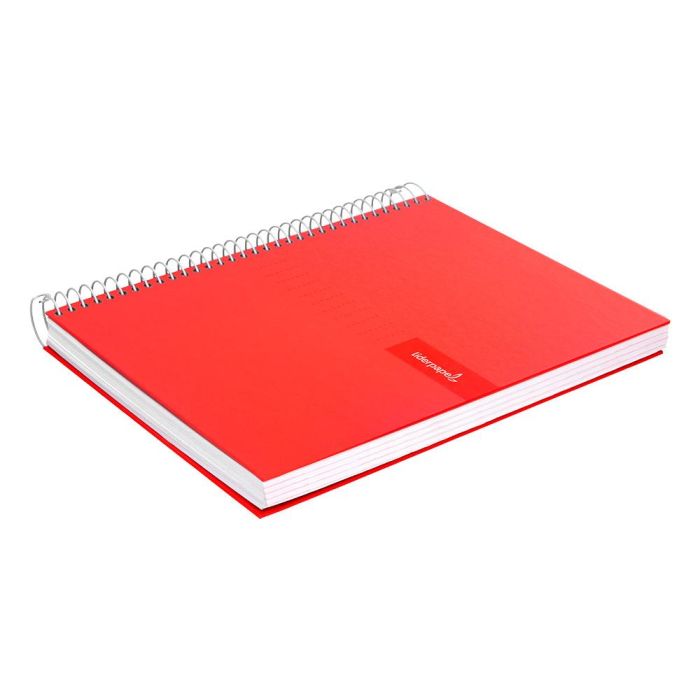 Cuaderno Espiral Liderpapel A4 Crafty Tapa Forrada 80H 90 gr Cuadro 4 mm Con Margen Color Roja 5