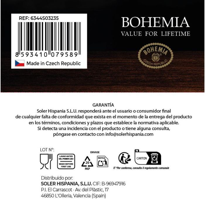 Set 6 Copas Vino Blanco Bohemia 350 cc Clara (4 Cajas) 8 Set 6 Copas Vino Blanco Bohemia 350 cc Clara (4 Cajas) 8