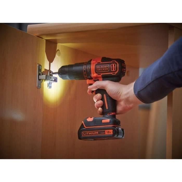 Taladro de impacto Black + Decker BDCHD18C2TA-QW de 18 V (2 baterías) 3 Taladro de impacto Black + Decker BDCHD18C2TA-QW de 18 V (2 baterías) 3