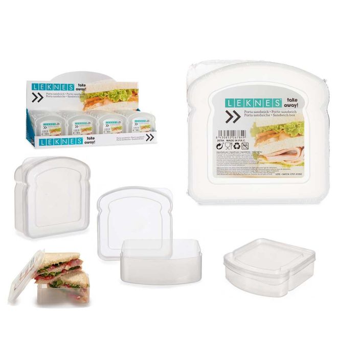 Portasandwich Plastico Transparente Surtidos10Ml Leknes 12X4CM (48 Unidades) Portasandwich Plastico Transparente Surtidos10Ml Leknes 12X4CM (48 Unidades)