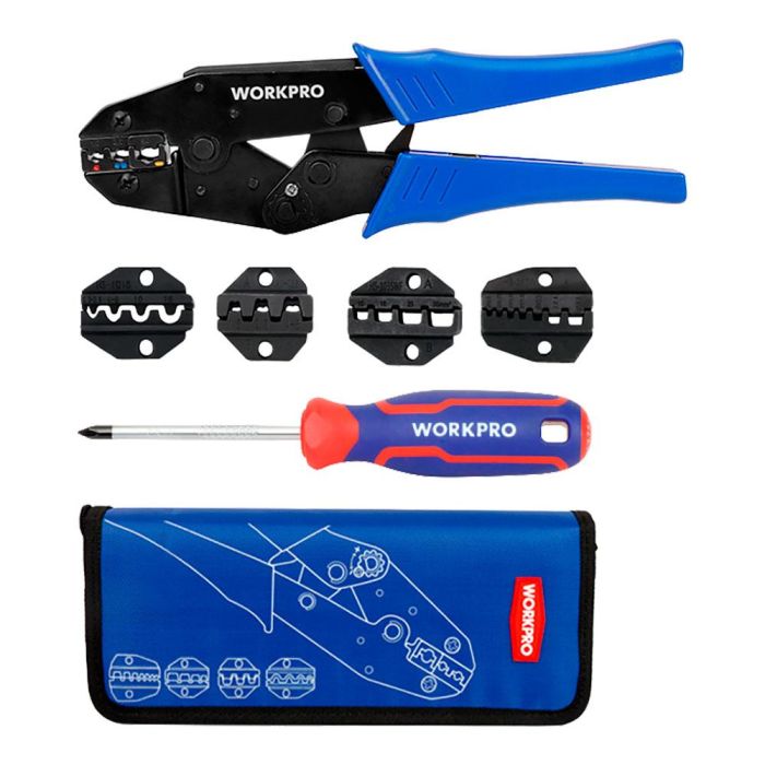 Workpro Alicates Crimpadores 5 en 1 S1016 para Terminales y Conectores Aislados/No Aislados 0.5-35 mm²