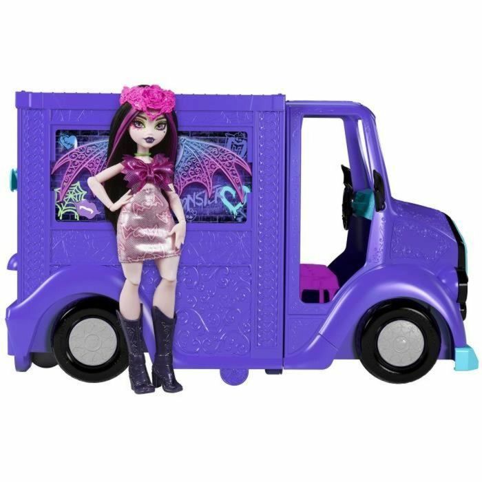 Monster High HXH83 Tour Bus Blood-sational Rock-Set con muñeca y autobús 0 Monster High HXH83 Tour Bus Blood-sational Rock-Set con muñeca y autobús 0