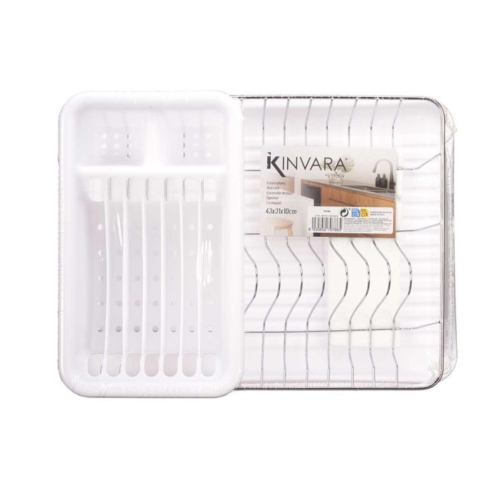 Escurreplato Plano Blanco Bandeja Recipiente Kinvara 43X11CM (4 Unidades) 2 Escurreplato Plano Blanco Bandeja Recipiente Kinvara 43X11CM (4 Unidades) 2