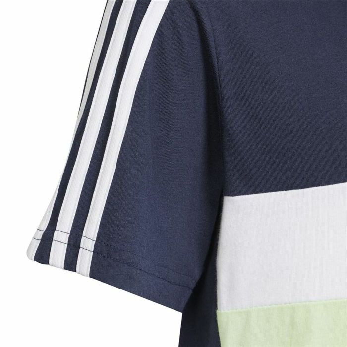 Camiseta de Manga Corta Infantil Adidas 3 Bnadas 9-10 Años Azul 2