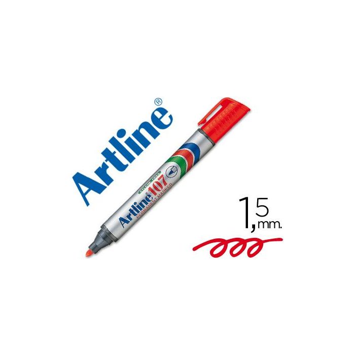 Rotulador Artline Marcador Permanente 107 Rojo Punta Redonda 12 unidades