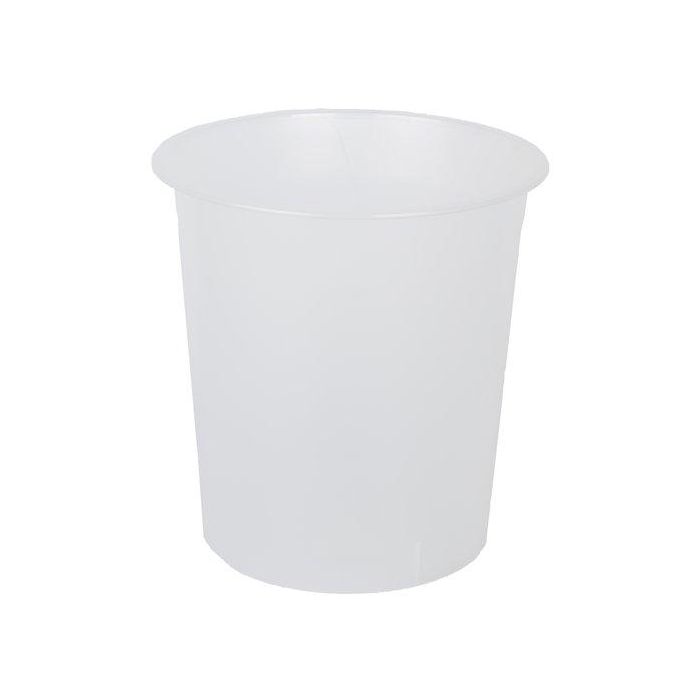 Papelera Plastico Cerrada 16 Litros Traslucido Cristal