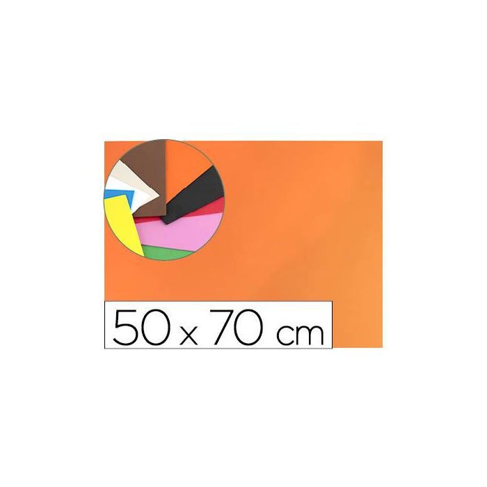 Goma Eva Liderpapel 50x70 cm 60 gr-M2 Espesor 1.5 mm Naranja 10 unidades