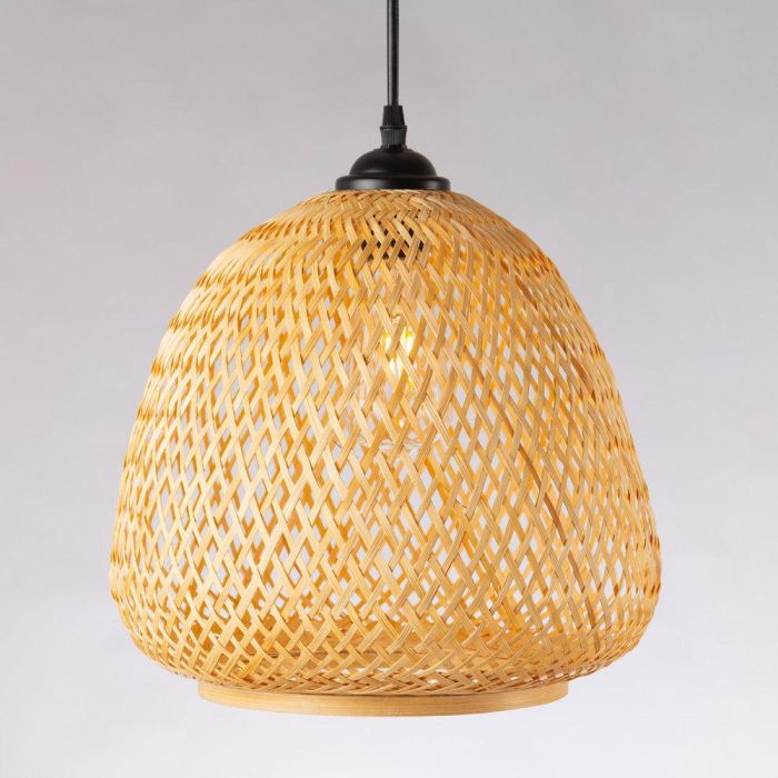 Lámpara Colgante Albacete de Ratán Natural Estilo Boho-Chic con Casquillo E27 para una Iluminación Versátil y Cálida - SKD-P80119