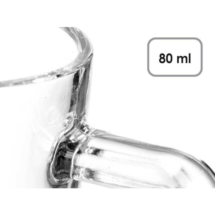 Set 4 Tazas de Vidrio para Café 80 ml Vivalto - Transparente (24 Unidades) 3 Set 4 Tazas de Vidrio para Café 80 ml Vivalto - Transparente (24 Unidades) 3