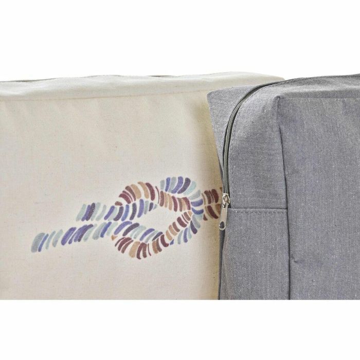 Neceser Atlantico DKD Home Decor Gris Blanco 10 x 20 x 30 cm (2 Unidades) 2 Neceser Atlantico DKD Home Decor Gris Blanco 10 x 20 x 30 cm (2 Unidades) 2