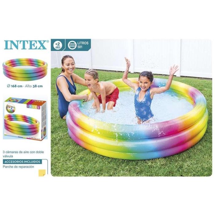 Piscina hinchable 3 aros multicolor (capacidad 581 litros) (+ 2 años) 168x38 cm 1