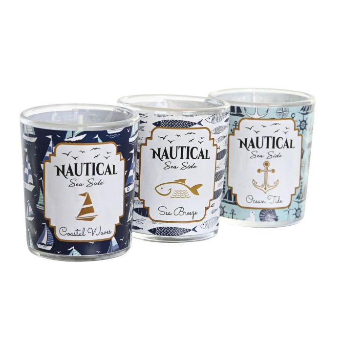 Vela DKD Home Decor Azul Cera Cristal 17 x 5 x 6 cm (3 Unidades) 2 Vela DKD Home Decor Azul Cera Cristal 17 x 5 x 6 cm (3 Unidades) 2