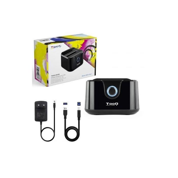 TooQ TQDS-802B Docking Station para Discos Duros USB 3.1 Doble Bahía 8TB HDD/SSD 2.5" 3.5" Clonación Plug & Play Blanco 4