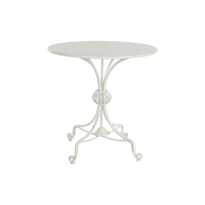 DKD Home Decor Mesita Auxiliar Tradicional Blanca de Metal Desmontable 81 x 81,5 x 81 cm DKD Home Decor Mesita Auxiliar Tradicional Blanca de Metal Desmontable 81 x 81,5 x 81 cm