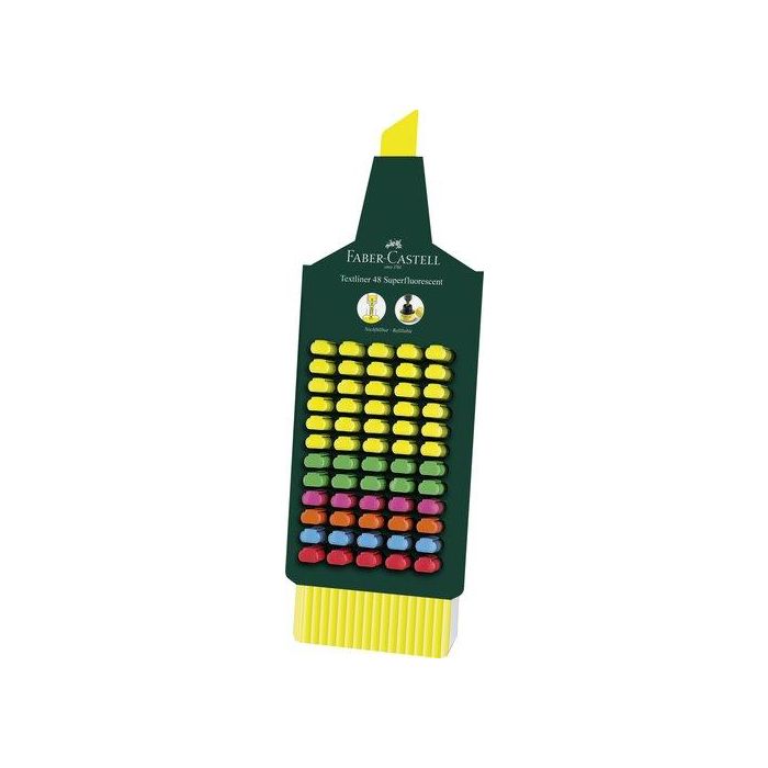 Faber castell 48 Rotulador Textliner Fluorescente Expositor 60 Unidades Colores Surtidos