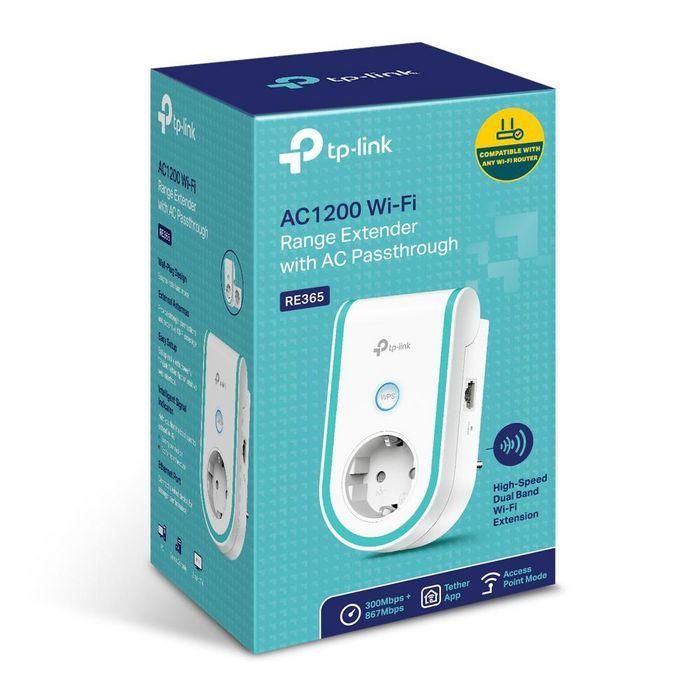 TP-Link RE300 AC1200 Extensor de Rango Wi-Fi, Puerta de Enlace AC, Hasta 1.2Gbps, Puerto Integrado, Indicador de Señal