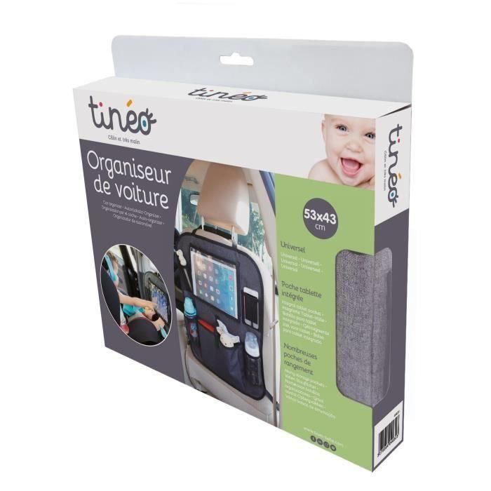 Tineo Organizador de Asiento Trasero de Automóvil Universal para Bebés, con Bolsillo para Tablet Táctil y Amplio Almacenamiento, Fácil Instalación 4