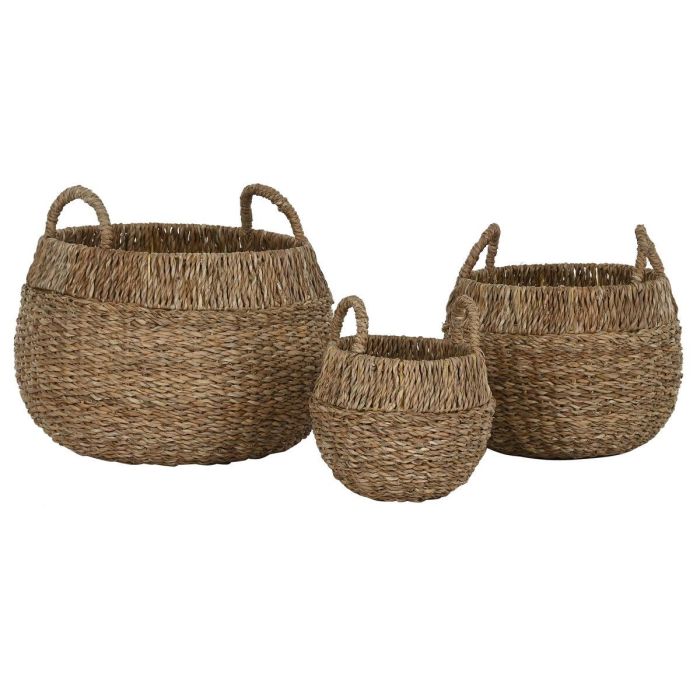Juego de Cestas Home ESPRIT Natural Metal Hierba marina Boho (3 Piezas) 2 Juego de Cestas Home ESPRIT Natural Metal Hierba marina Boho (3 Piezas) 2