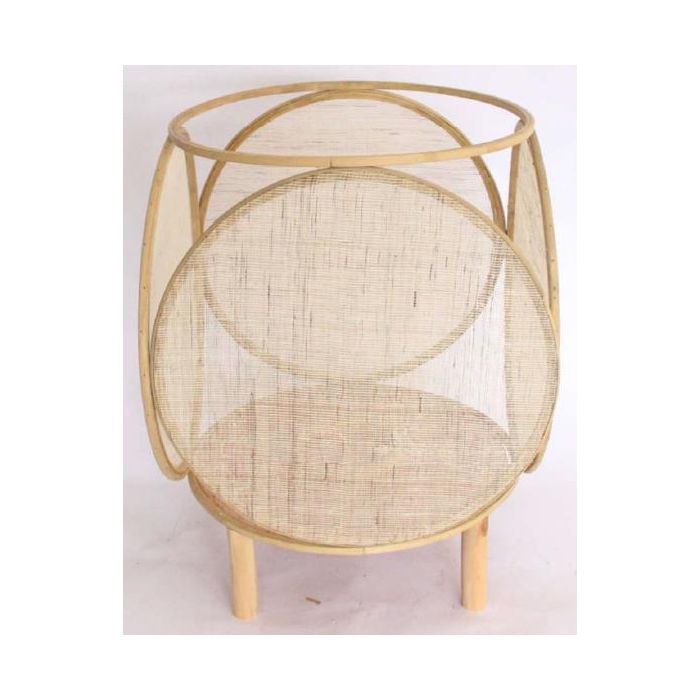 DKD Home Decor Portavela Oriental de Bambú y Cristal, Marrón - Colección Yejun, 42 cm Ancho x 55 cm Alto x 42 cm Fondo