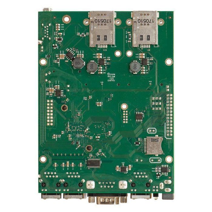 MikroTik RBM33G RouterBOARD 880 MHz, 3 x 10/100/1000 Ethernet ports, 2 x Mini SIM, M.2, MiniPCI-e slots x 2, USB, RS232 1