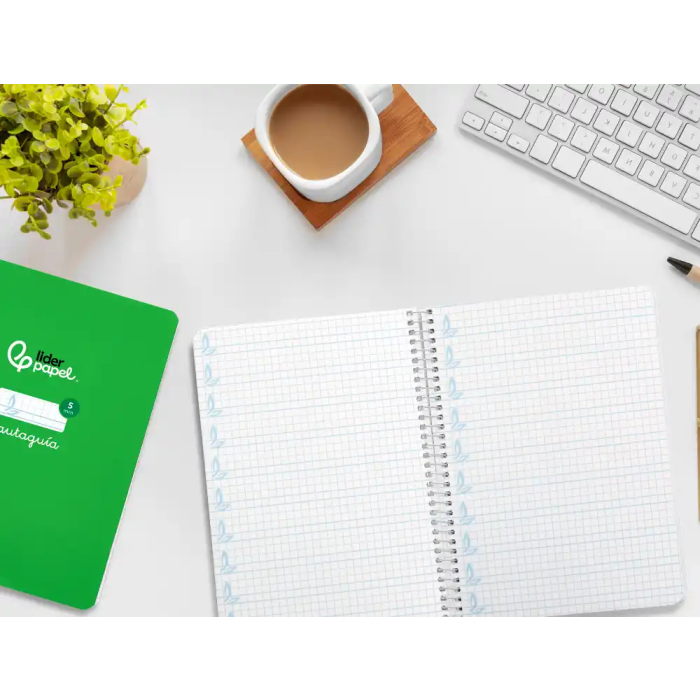 Liderpapel Cuaderno Espiral A5 Tapa Dura 80 Hojas 90gr Cuadro Pautado 5mm Color Verde 7