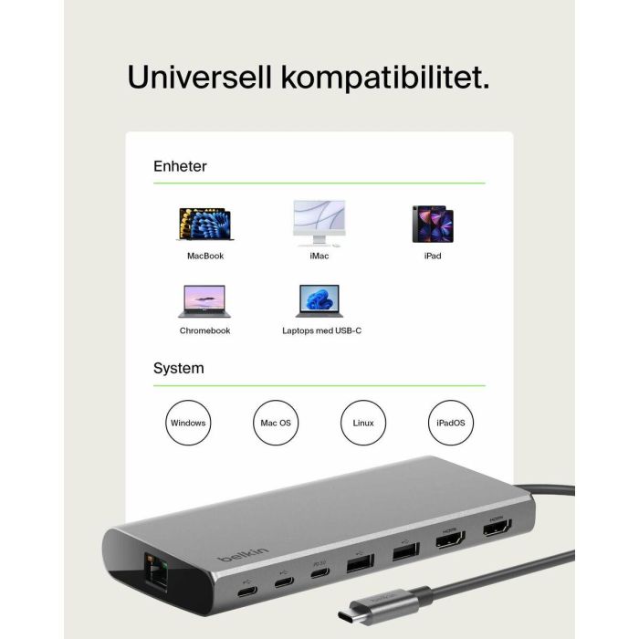 Cable USB Belkin INC015BTSGY-CZ Plateado 100 W 1 Cable USB Belkin INC015BTSGY-CZ Plateado 100 W 1