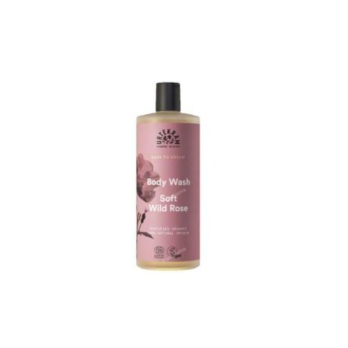 URTEKRAM Gel de Baño Soft Wild Rose 500ml - Eco Vegan Hidratante con Aloe Vera