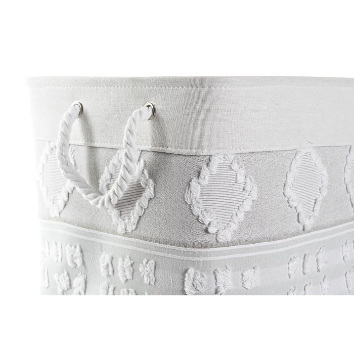 Cesta Boho DKD Home Decor Gris Blanco 35 x 40 x 45 cm Set de 2 2 Cesta Boho DKD Home Decor Gris Blanco 35 x 40 x 45 cm Set de 2 2