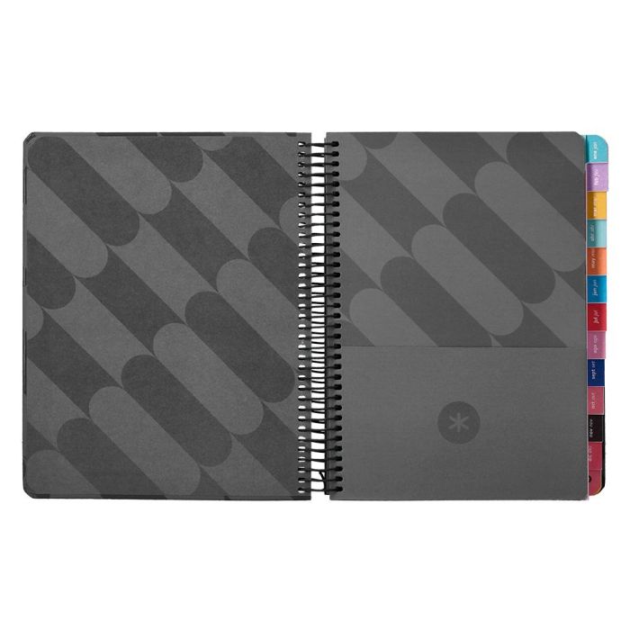 Agenda Espiral Antartik Pattern A5+ 2025 Dia Pagina Color Negro Papel 80 gr 7